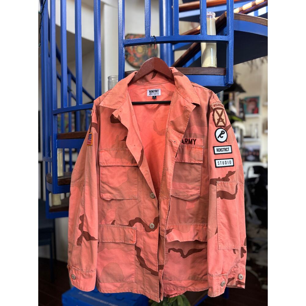 RCNSTRCT Studio Orange Camo  Field Jacket – M (Fits like XL)